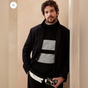 Banana Republic Italian Merino Blend Stripe Sweater Small Winter